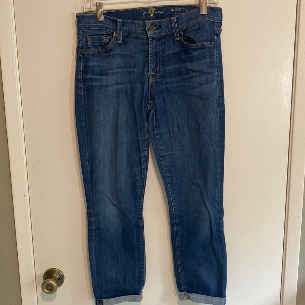 7 for All Mankind: Jeans Skinny Crop & Roll